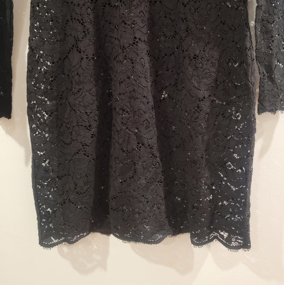 & Other Stories High Neck Bodycon Lace Longsleeve Scalloped Hem Dress Size 6 - Picture 4 of 12